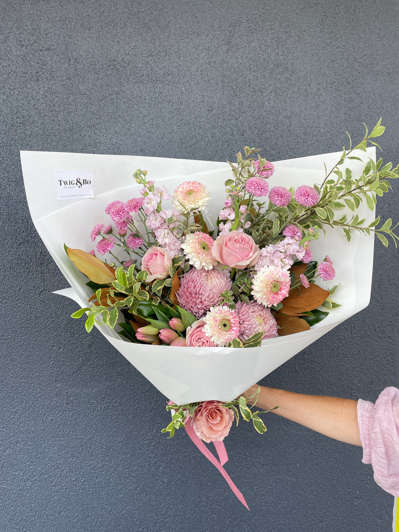 Mother's Day - Soft Pink & White Flower Arrangement