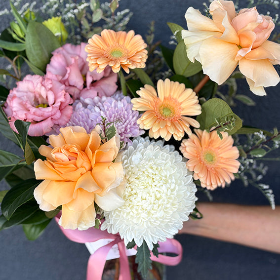 Dianna; Seasonal Flower Posy Jar Arrangement