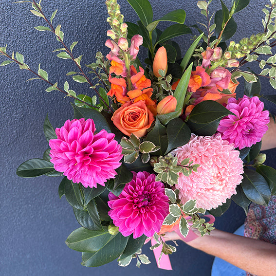 Dianna; Seasonal Flower Posy Jar Arrangement
