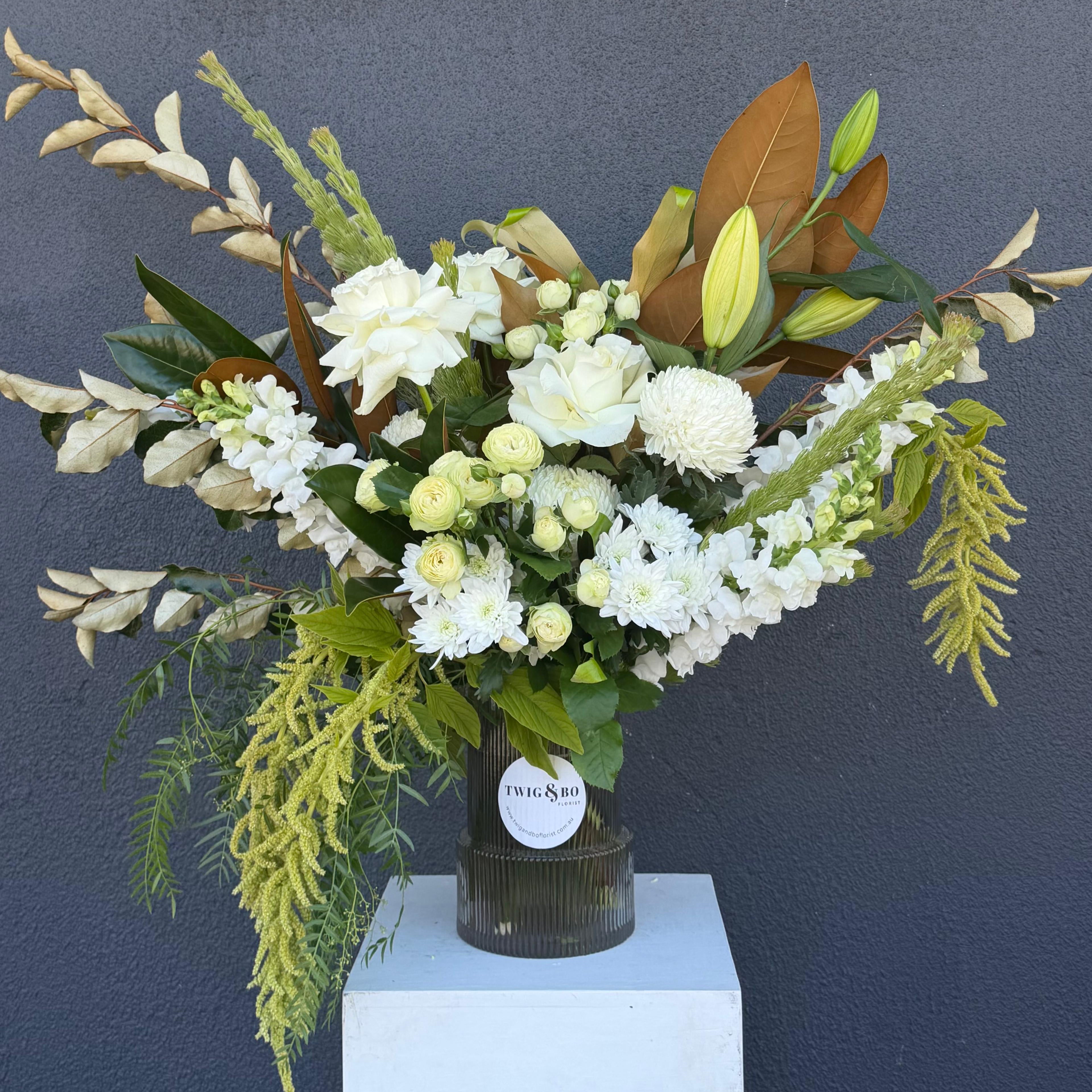 Victoria | White & Green Flower Bouquet